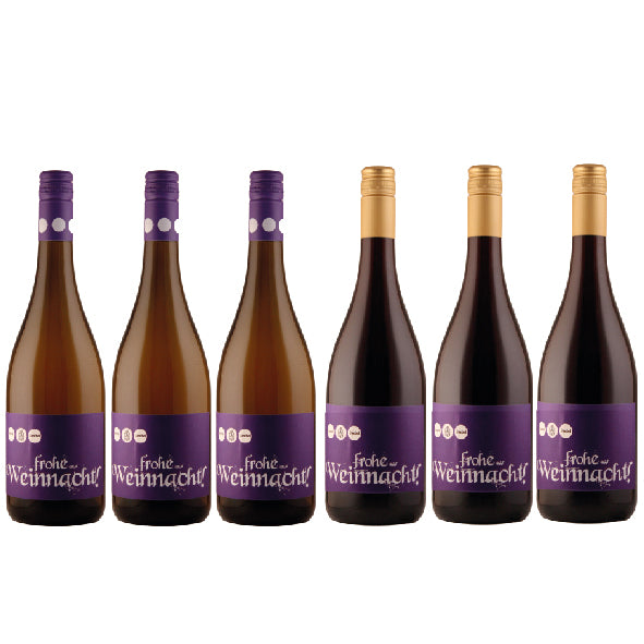 frohe Weinnacht-Paket 3 x 2022 frohe Weinnacht Rot u 3 x 2024er Frohe Weinnacht Weiß